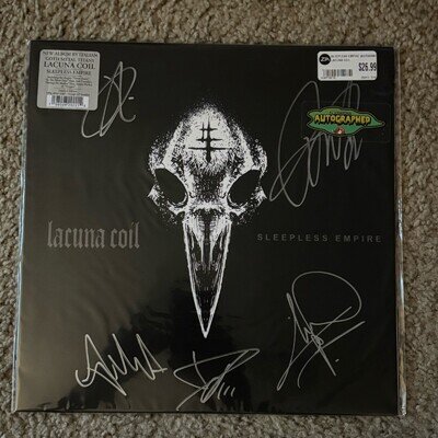 Lacuna Coil Sleepless Empire Silver Vinyl Record AUTOGRAPHED Goth Metal NEW