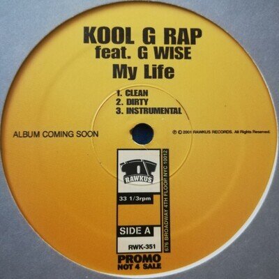 Kool G Rap - My Life / Nobody Can't Eat - USA Promo 12" Vinyl - 2001 - Rawkus