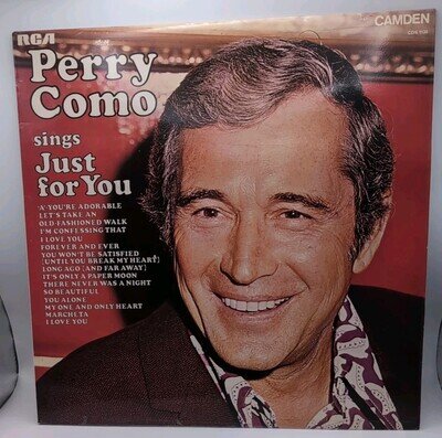 PERRY COMO Sings Just For You 1973 UK Vinyl LP Camden Record