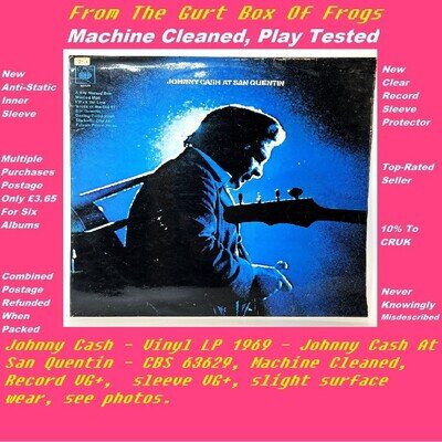 Johnny Cash - Vinyl LP 1969 - Johnny Cash At San Quentin - CBS 63629 - VG+/VG+