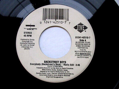 THE BACKSTREET BOYS - EVERYBODY -NM NEAR MINT 45 RPM RECORD
