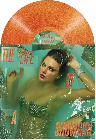 Taylor Swift The Life of a Showgirl Orange Glitter Vinyl LP Sealed