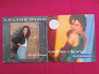 CELINE DION 2X 7 IN " LAST TO KNOW" 1990 " LOVE CAN MOVE MOUNTAINS" 1992 PLAY TD