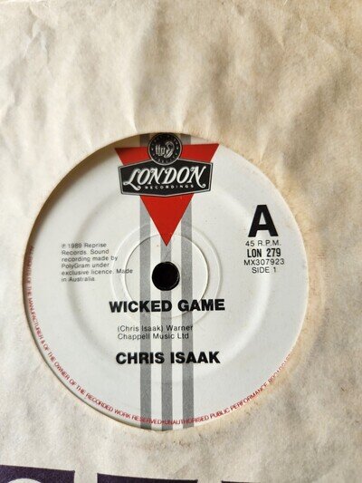 Chris Isaak "Wicked Game" 1989 LONDON Oz 7" 45rpm