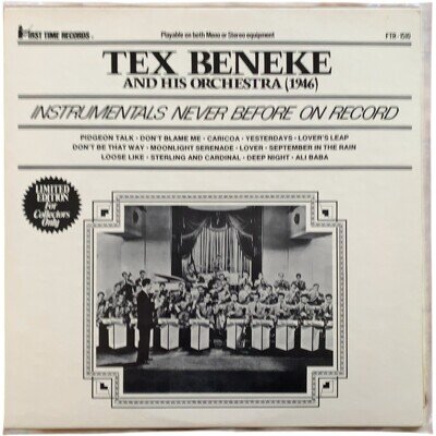 Tex Beneke And His Orchestra Instrumentals Never Before On Record Limited Editio