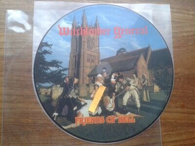 WITCHFINDER GENERAL FRIENDS OF HELL LP 1983 UK HEAVY METAL PICTURE DISC PVC EX