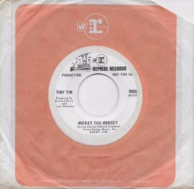 TINY TIM Mickey The Monkey / Neighborhood Children rare promo 45 from 1969