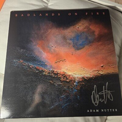Adam Nutter Badlands On Fire Vinyl Album Signed Rare Limited Edition Red Marble