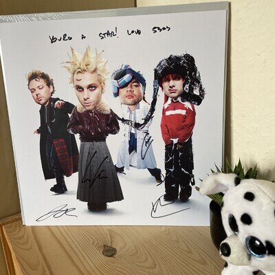 5 SECONDS OF SUMMER 5SOS EVERYONE'S A STAR VINYL HAND SIGNED 12" X 12" PRINT