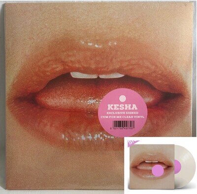 IN HAND!! Kesha Period CUM FOR ME CLEAR Vinyl LP W/SIGNED Print•Brand New•