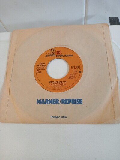 Arlo Guthrie - Massachusetts (USA Reprise RPS 1388) EX Vinyl Record 7"