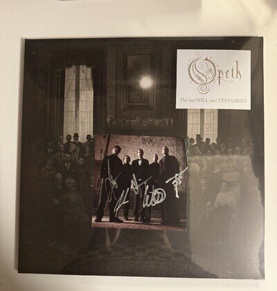 Opeth - The Last Will And Testament. Silver Opaque Vinyl 2x12" & Signed Card