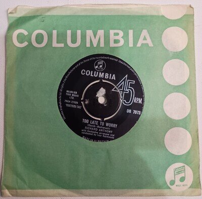1963 Richard Anthony  – Too Late To Worry / Music Makerv