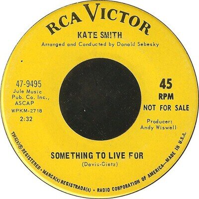Kate Smith - Masquerade - Used Vinyl Record 7 - 69 - Promo - X8100z