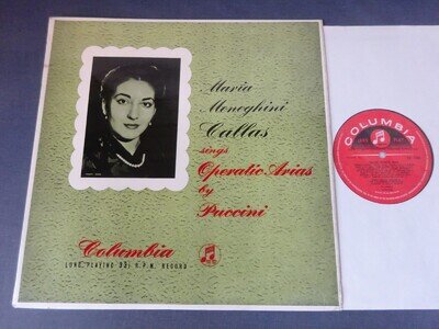 PUCCINI - OPERATIC ARIAS LP, Maria Callas, COLUMBIA 33CX 1204