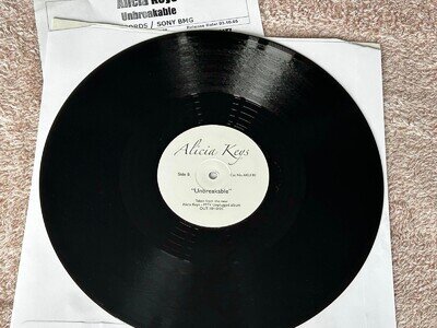 ALICIA KEYS Unbreakable UK 2-Track Promo 12" & PRESS SHEETS