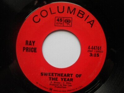 Ray Price Sweetheart Of The Year 7" Columbia 444761 VG 1970s US pressing