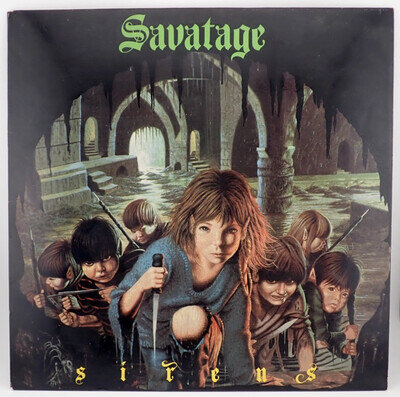 SAVATAGE-Sirens 1985 US LP Combat green label MX 8018 rare metal VG++ LP-253