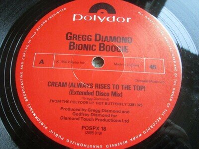 Gregg Diamond Bionic Boogie Cream (Always Rises To The Top) POSPX 12inch Single