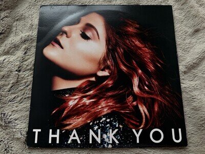 Meghan Trainor Thank You Pink & Black White Split 2-LP Vinyl Used Damaged Sleeve