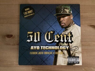 RARE 50 Cent Ayo Technology Featuring Justin Timberlake & Timbaland Vinyl Record