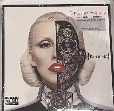 CHRISTINA AGUILERA BIONIC LTD ED CLEAR BLACK GRAY SPLATTER VINYLX3-U/O EXCLUSIVE