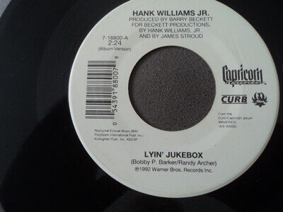 Hank Williams JR. - Lyin jukebox - 7" single - RARE US press