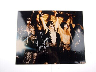 KISS ERIC SINGER HAND SIGNED AUTOGRAPH PHOTO WEARING PETER'S CAT MAKEUP WITH ACE