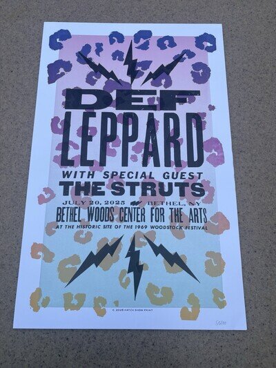 Def Leppard Hatch Show Print Poster 7.20.25 Bethel Woods New York #59/100 Rare!