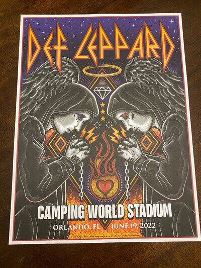 New Def Leppard Orlando Florida June 19 2022 Stadium Tour Concert Poster Rare (1