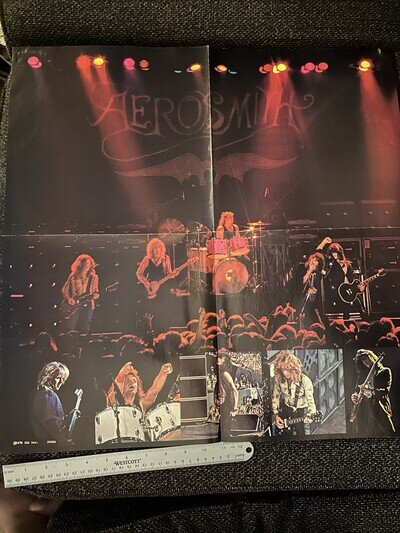 Aerosmith – Live! Bootleg 1978 Original Fold-Out Poster Insert – 23” x 23”
