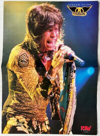 STEVEN TYLER - 1990 UK Magazine centrefold poster AEROSMITH