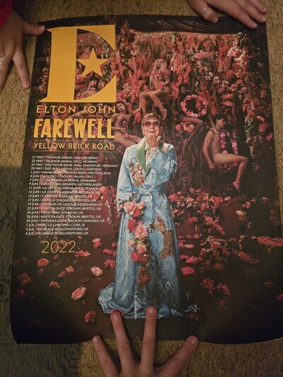 Elton John Farewell Tour Yellow Brick Road 2022 Poster (Brought At Ashton Gate)