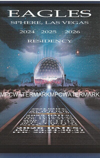 EAGLES 2024 2025 2026 SPHERE - LAS VEGAS RESIDENCY COLOR POSTER-LIMITED EDITION