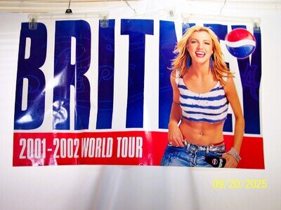 Britney Spears Pepsi 2001 2002 World Tour poster vintage Y2K red blue READ-(3 )