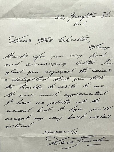 Gladiator : Derek Jacobi - Signed Autograph - Handwritten Letter COA