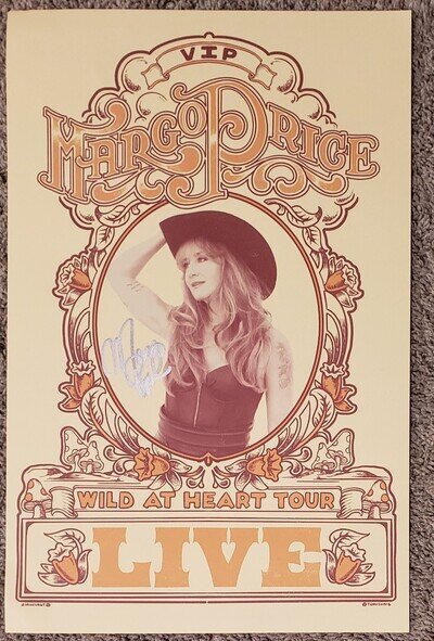MARGO PRICE - WILD AT HEART TOUR VIP POSTER SIGNED AUTOGRAPH