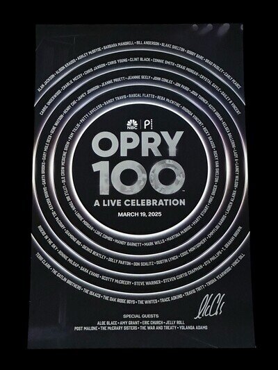 Luke Combs Signed Autographed 11x17 Opry 100 Country Poster Beckett Authentic