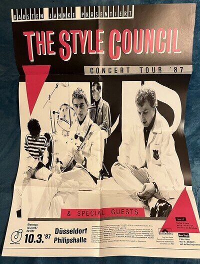 The Style Council Concert Poster Düsseldorf Germany March 1987 Rare