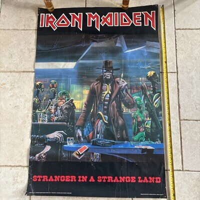 IRON MAIDEN POSTER - “Stranger In A Strange Land” - 1980’s - Derek Riggs 92x62cm
