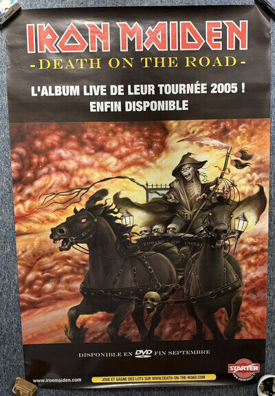 SUPER RARE 122x81cm XL VINTAGE FRENCH BILLBOARD POSTER - IRON MAIDEN 2005