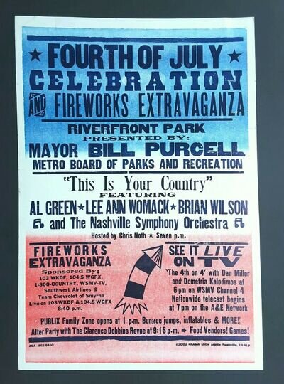 BRIAN WILSON & AL GREEN 2003 Hatch Show Print NASHVILLE SYMPHONY Concert Poster