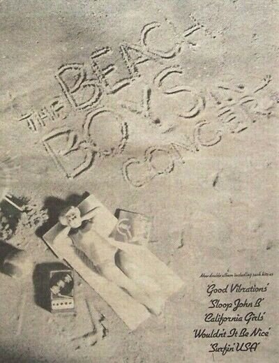 THE BEACH BOYS vintage 1974 UK POSTER ADVERT IN CONCERT