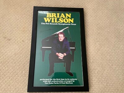 BRIAN WILSON BEACH BOYS SIGNED AUTOGRAPHED TOUR POSTER ART 100% AUTHENTIC