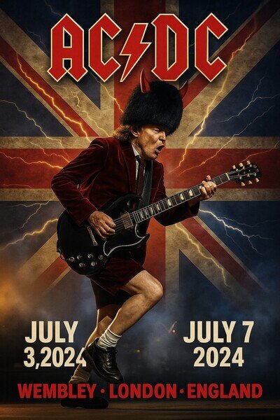 Ac/dc Wembley 2024 Poster A4