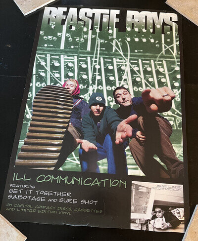 Beastie Boys Original Vintage 1994 Poster ILL COMMUNICATION Promo 20"x 29 3/4