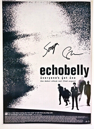 Echobelly Hand Signed picture size A4 Music autographs memorabilia