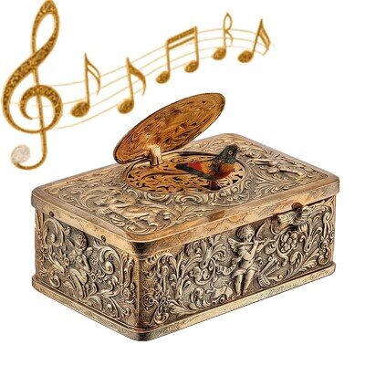 European Vintage Art Style 3D Embossed Automaton Singing Bird Music Ornaments