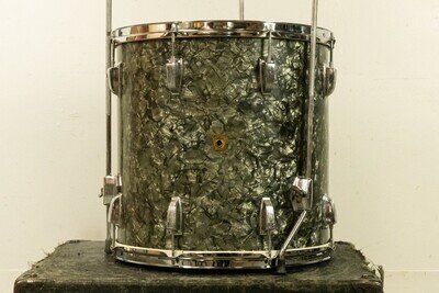 1960s Ludwig 16x16 Black Diamond Pearl Floor Tom