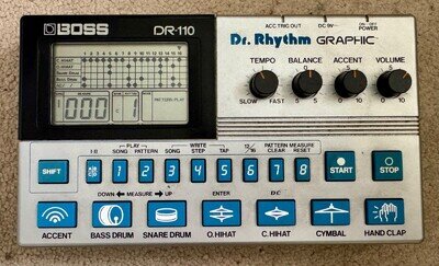 Boss Dr Rhythm DR-110 classic analogue drum machine 1983